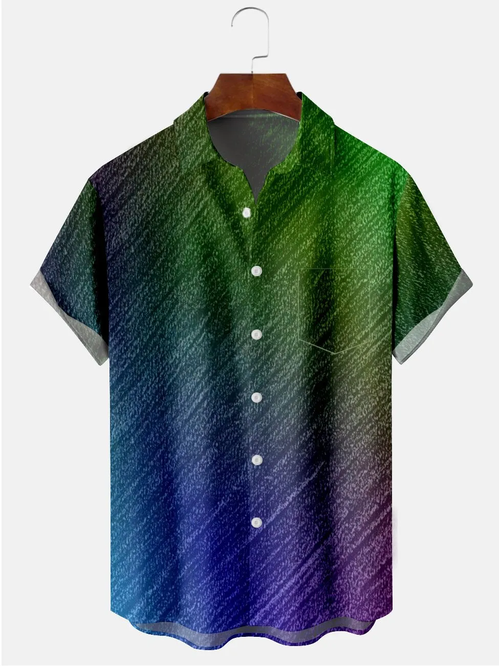 Alohadaddy Multicolor Ombre Texture Printed Casual Plus Size Shirts