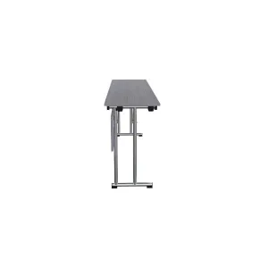 Ash Modesty Panel L 180 x W 30 cm MDF Laminated Table Tops With Black Metal Folding Legs.