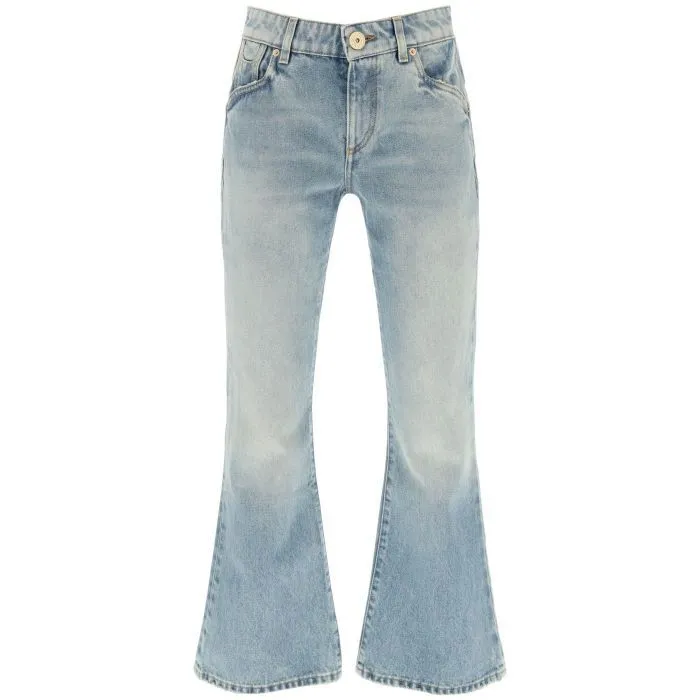 Balmain western-style crop bootcut jeans