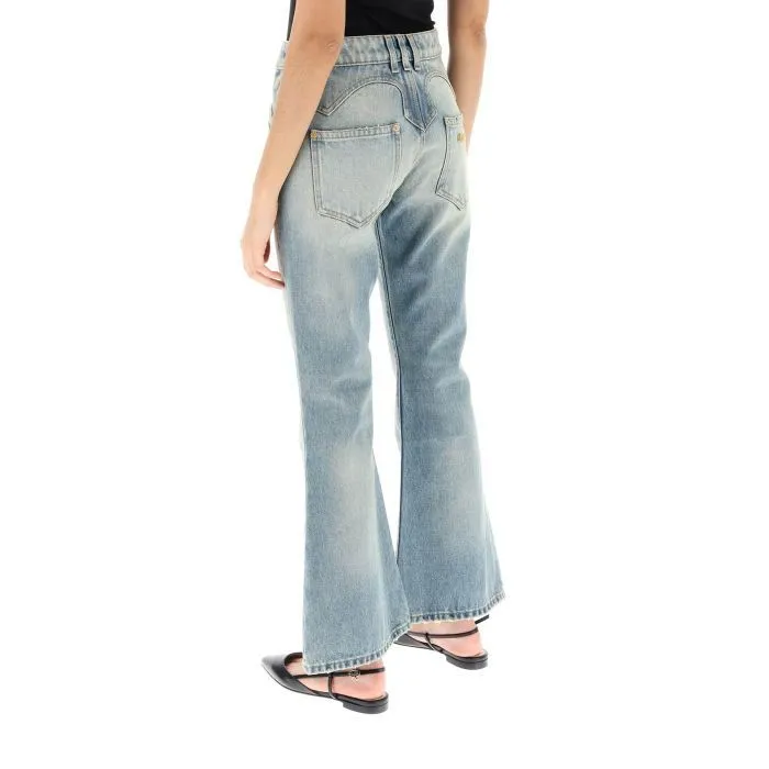 Balmain western-style crop bootcut jeans