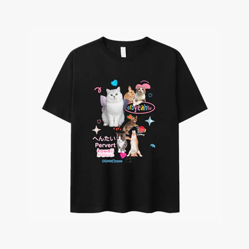 benpaolv Adorable Cats Collage Aesthetic T-Shirt