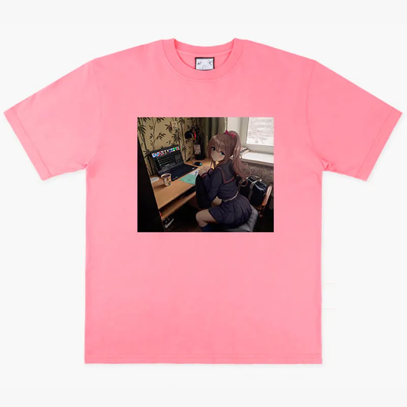 benpaolv Anime Girl Dullcore Interior Laptop and Tea T-Shirt