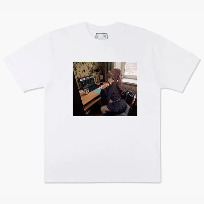 benpaolv Anime Girl Dullcore Interior Laptop and Tea T-Shirt
