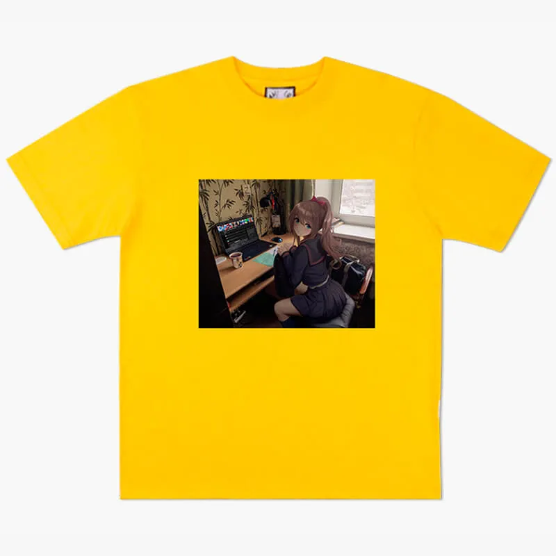 benpaolv Anime Girl Dullcore Interior Laptop and Tea T-Shirt