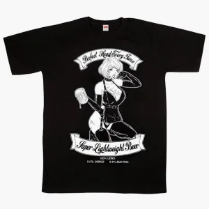 benpaolv Beer Nymph Anime Girl Dark Style T-Shirt HVY BLK
