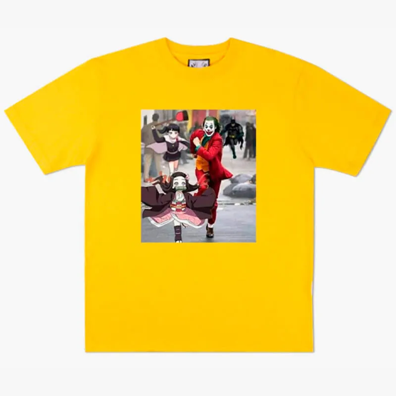benpaolv Joker and Nezuko Running Away Anime T-Shirt