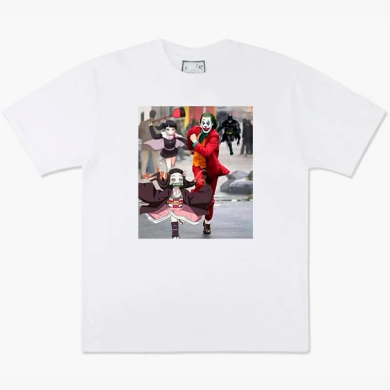 benpaolv Joker and Nezuko Running Away Anime T-Shirt