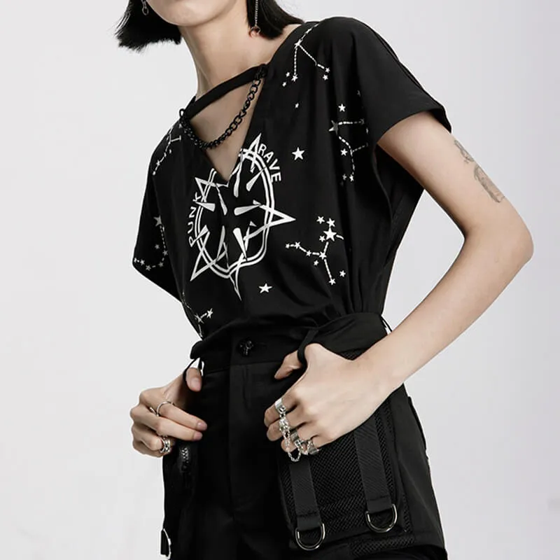 benpaolv Spiked Pentagram Constellations T-Shirt