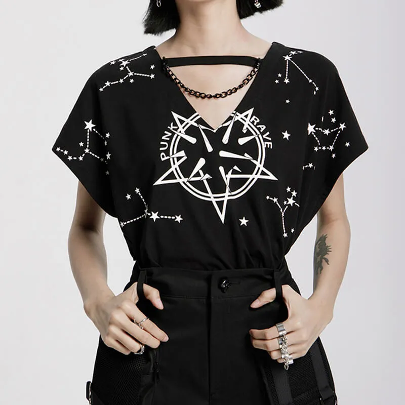 benpaolv Spiked Pentagram Constellations T-Shirt