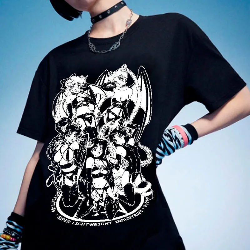 benpaolv Succubus Cult Anime Girl HVY BLK T-Shirt Bondagecore