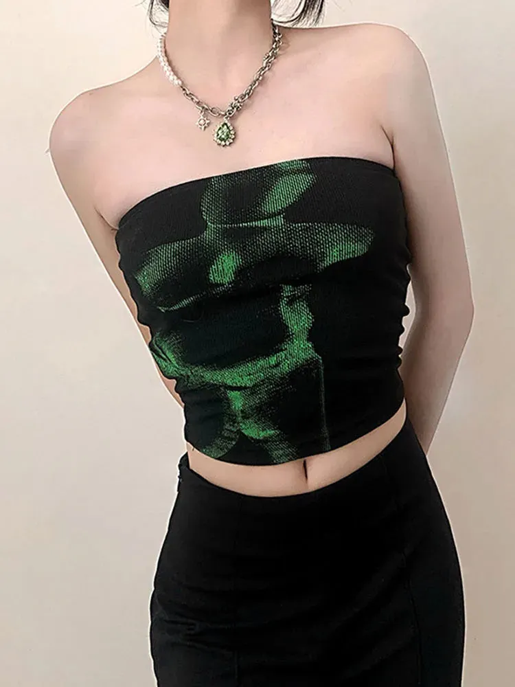 Black Gothic Cyber Crop Top