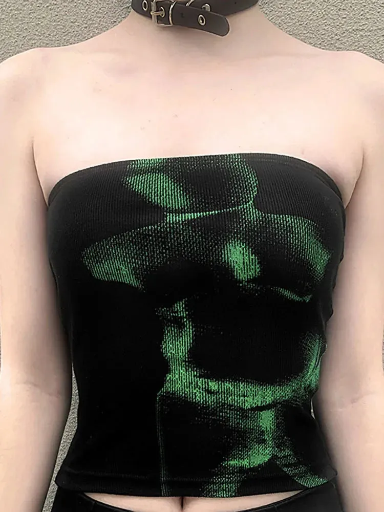 Black Gothic Cyber Crop Top