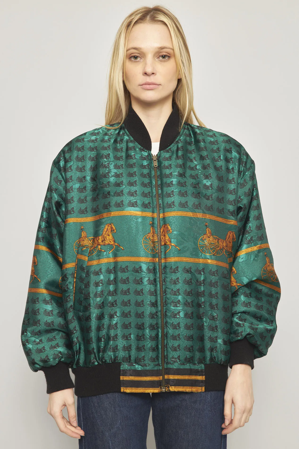 Bomber casual  verde nostalgic talla M 983