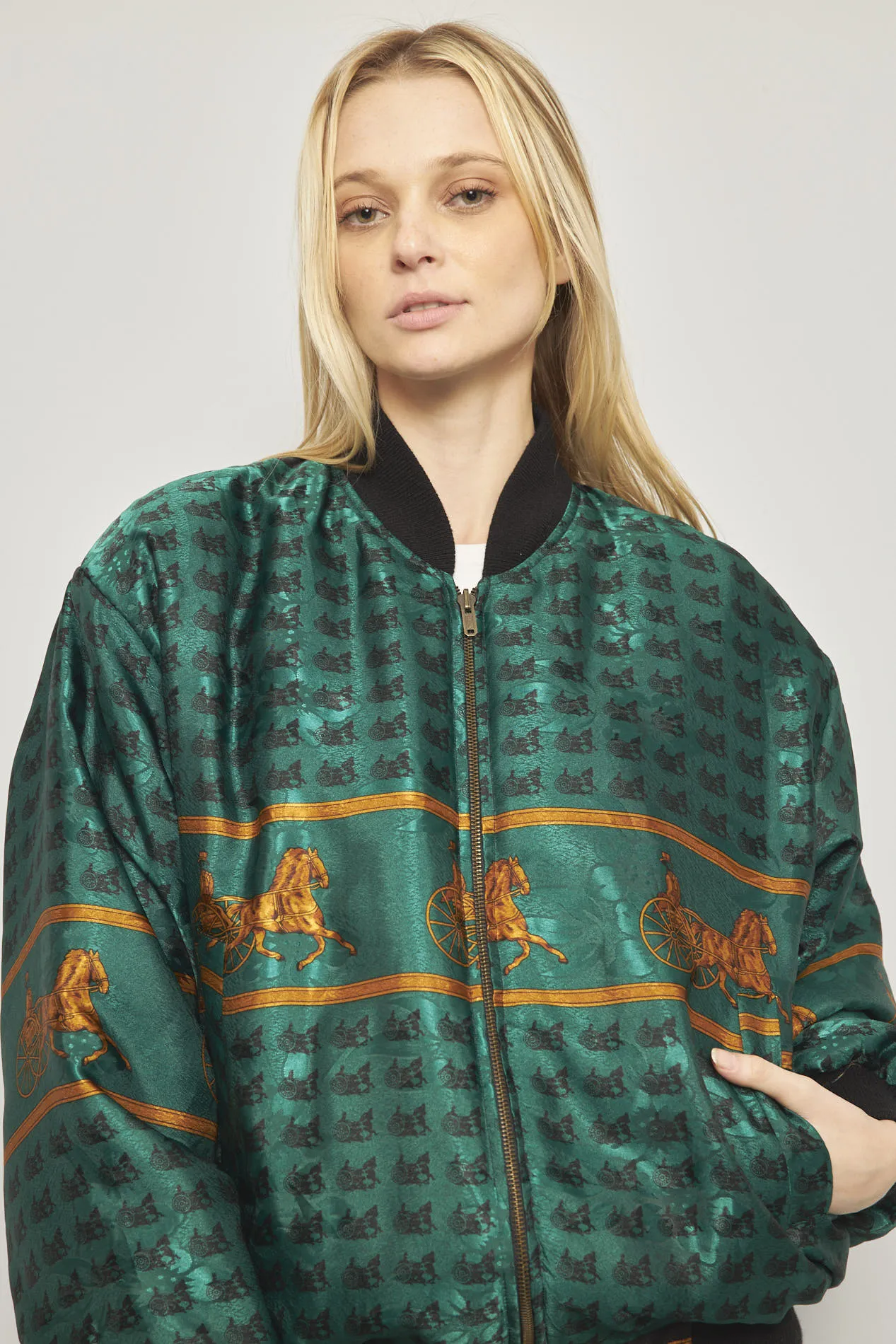 Bomber casual  verde nostalgic talla M 983