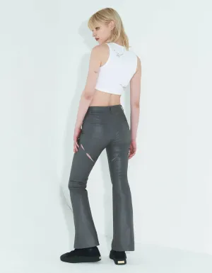 Coated Back Slit Jeans