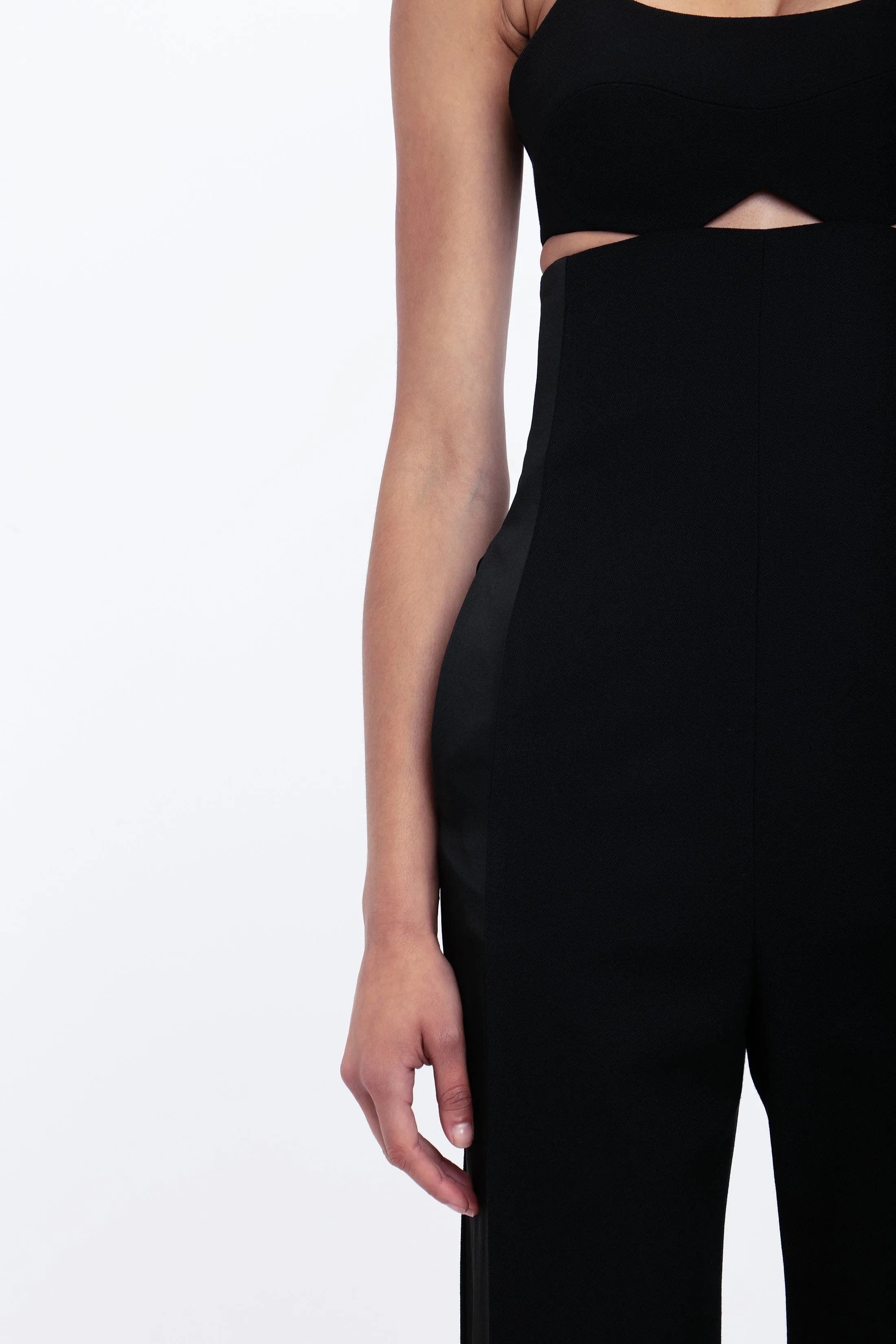 Cut-Out Detail Cami Jumpsuit In Black