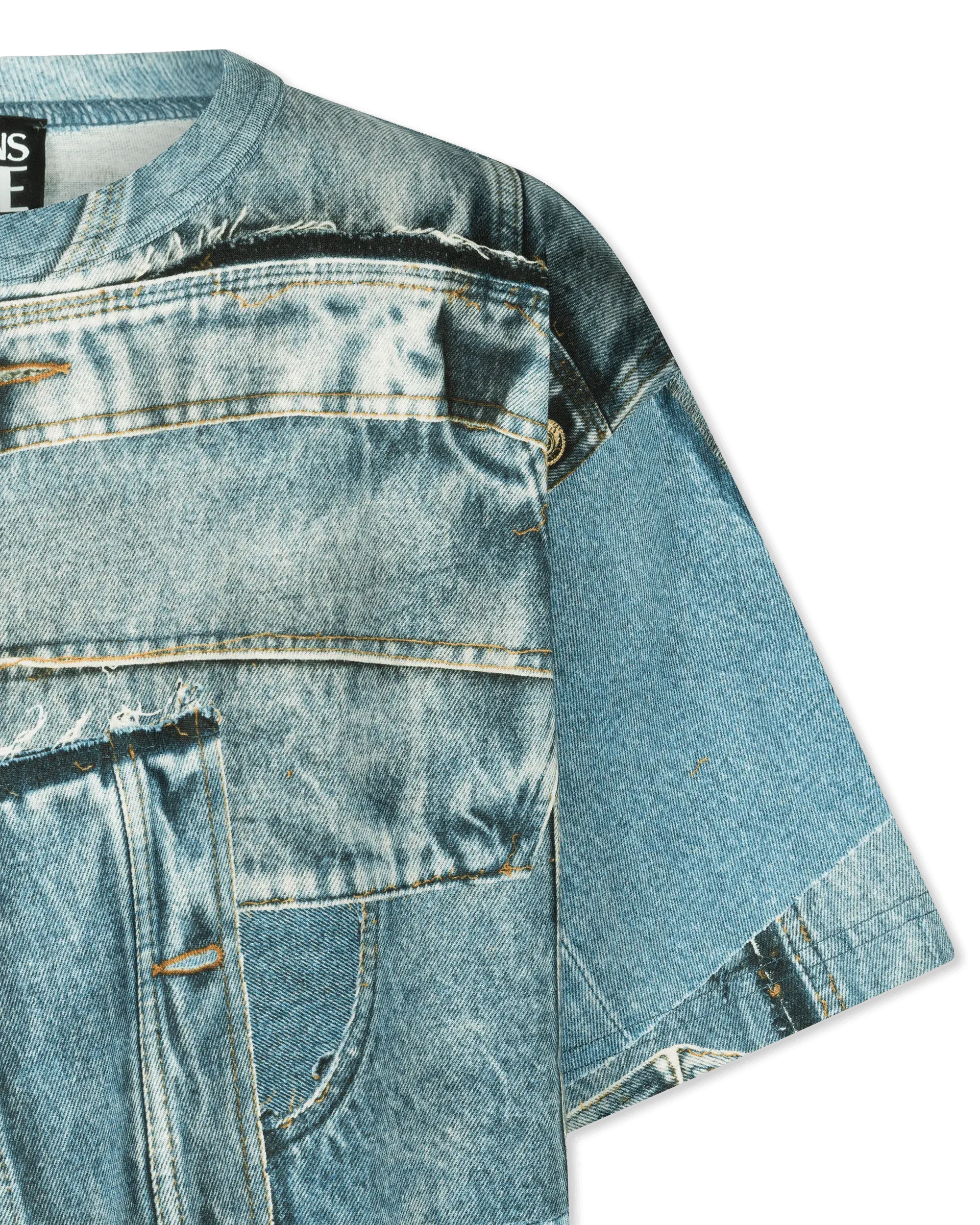 Denim Print Cotton T-Shirt
