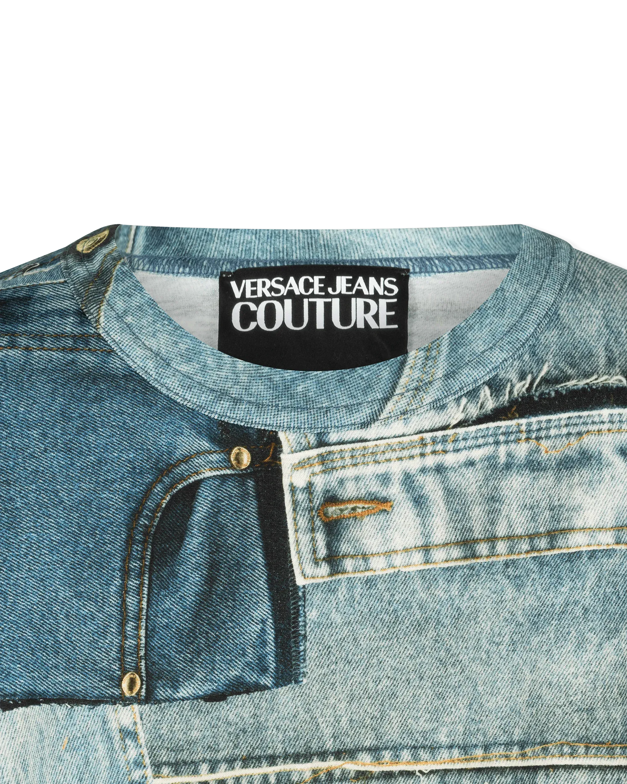 Denim Print Cotton T-Shirt