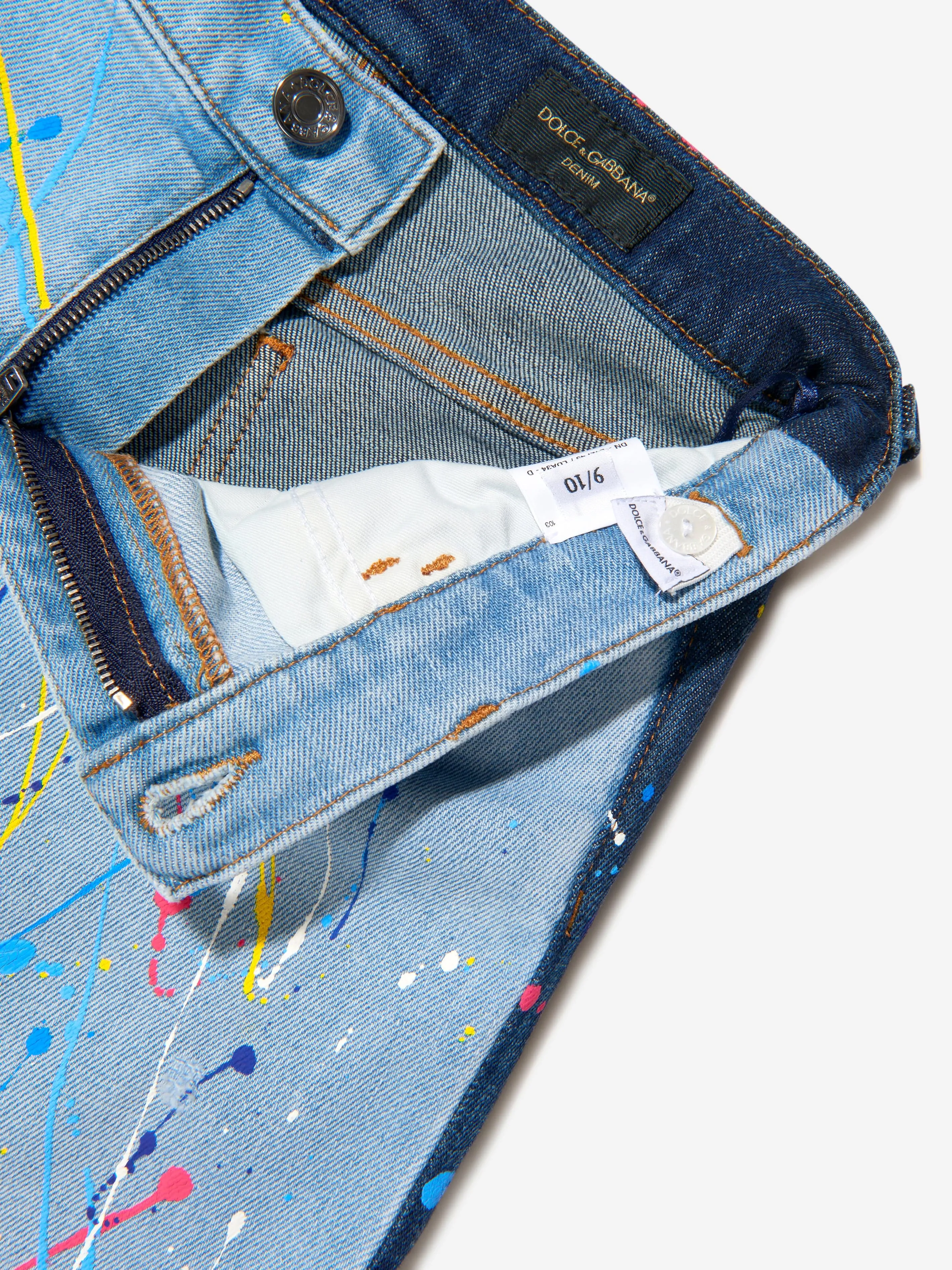 Dolce & Gabbana Boys Paint Splash Denim Jeans