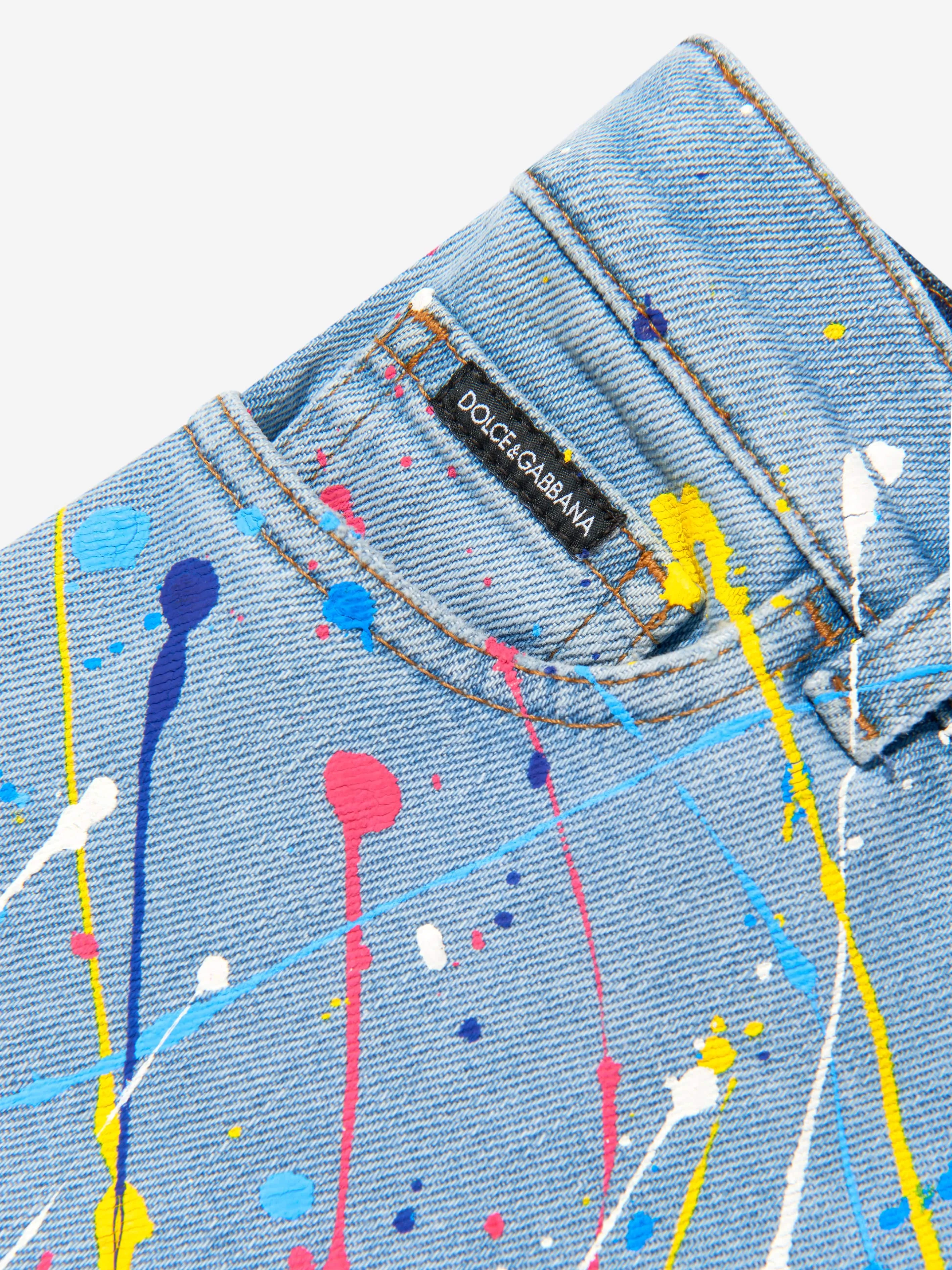 Dolce & Gabbana Boys Paint Splash Denim Jeans