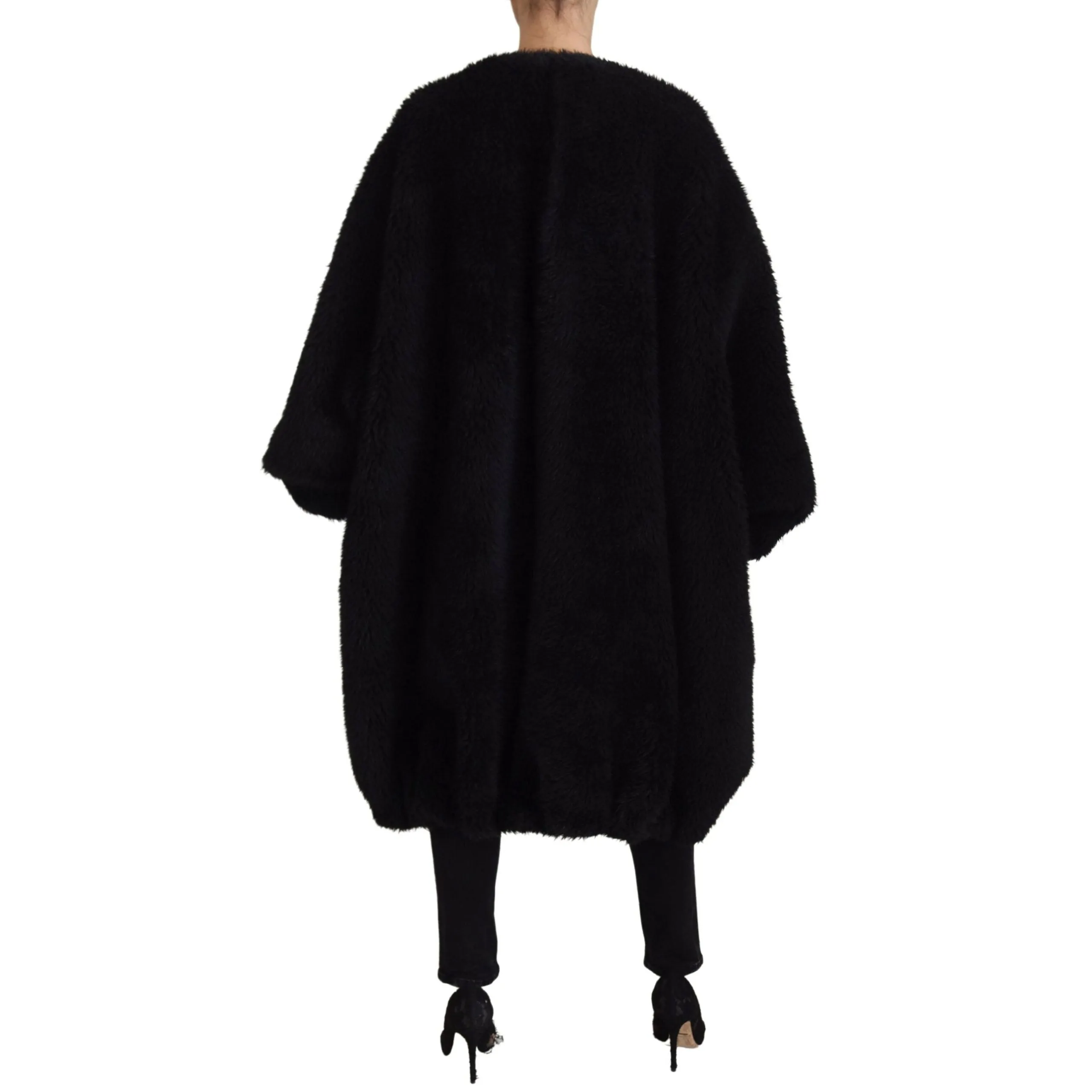 Dolce & Gabbana Elegant Black Cashmere Blend Overcoat Jacket