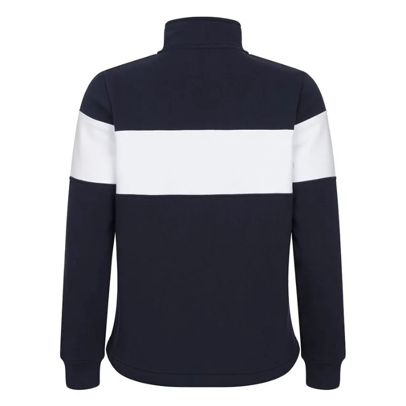 Dumfries 1888 Ladies 1/4 Zip Sweatshirt in Navy & White