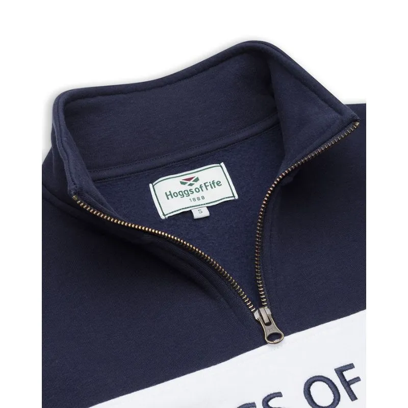 Dumfries 1888 Ladies 1/4 Zip Sweatshirt in Navy & White