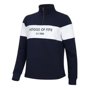 Dumfries 1888 Ladies 1/4 Zip Sweatshirt in Navy & White