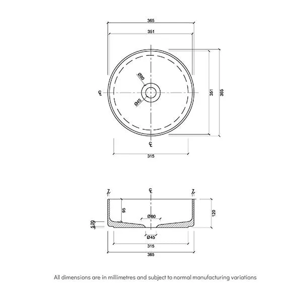 Eight Quarters Amaroo Circle Matte White Basin