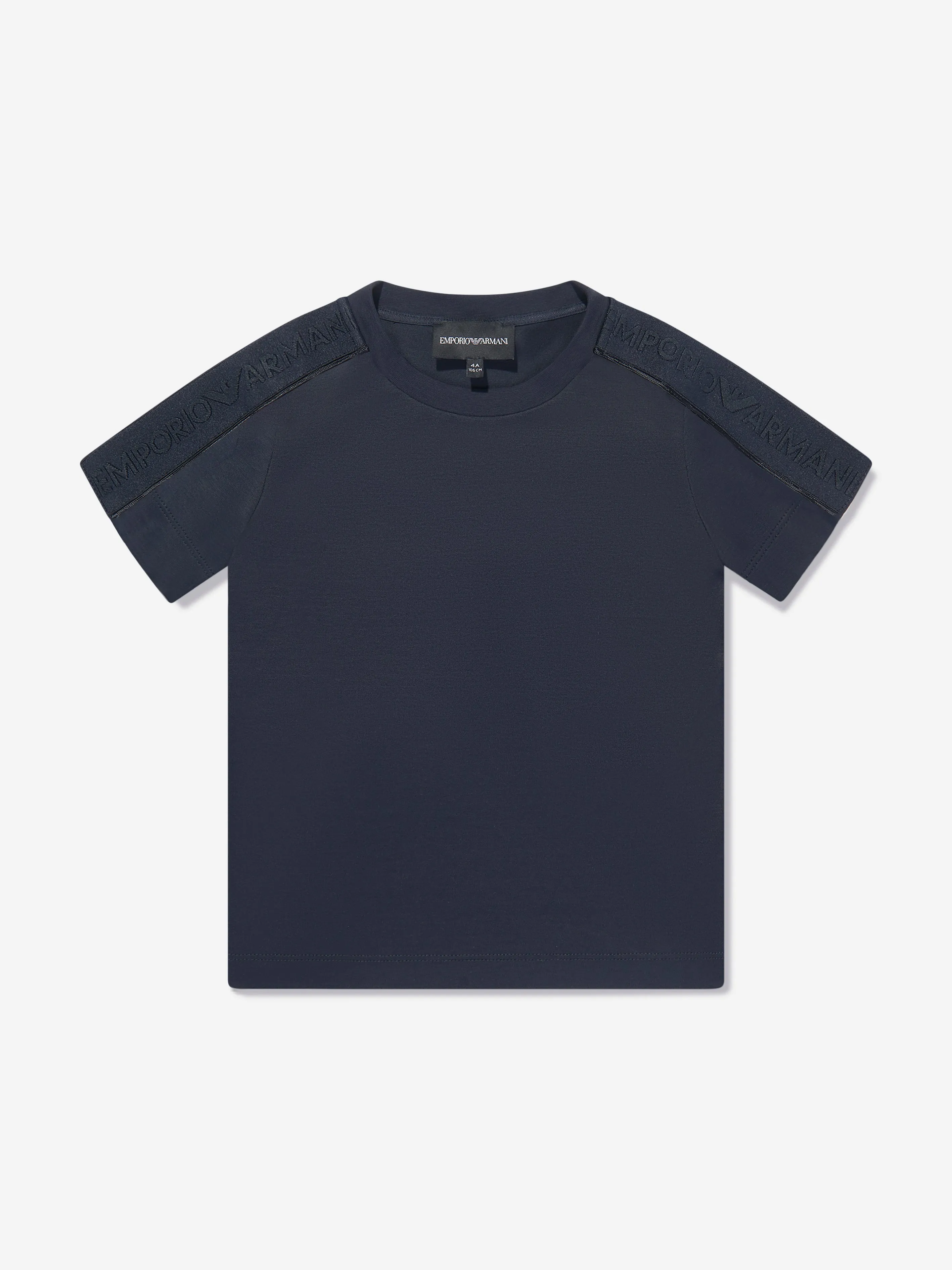 Emporio Armani Boys Logo Tape T-Shirt in Navy