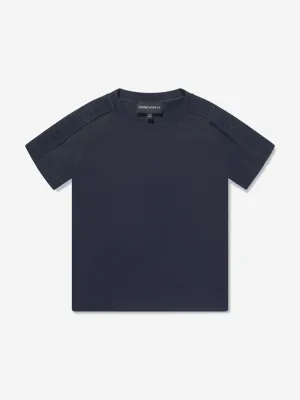 Emporio Armani Boys Logo Tape T-Shirt in Navy
