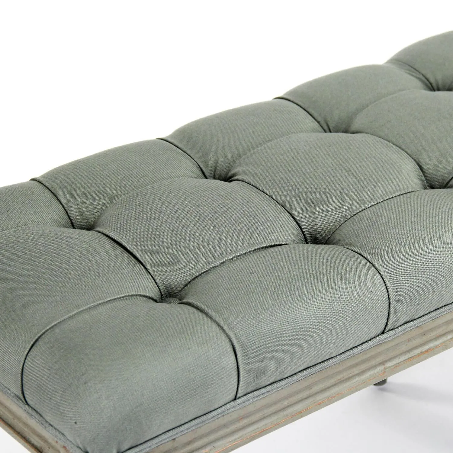 French Blue Louis Tufted Bench