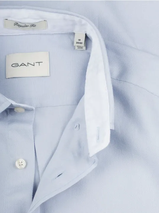 GANT - Honeycomb Texture Shirt, Light Blue
