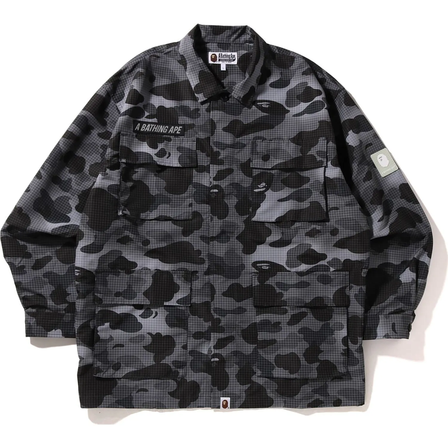 GRID CAMO RELAXED FIT MILITARY SHIRT MENS