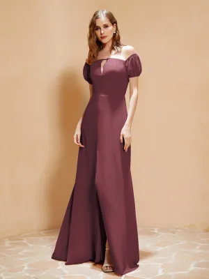 Half Sleeve Backless A-line Chiffon Dress Mulberry Plus Size