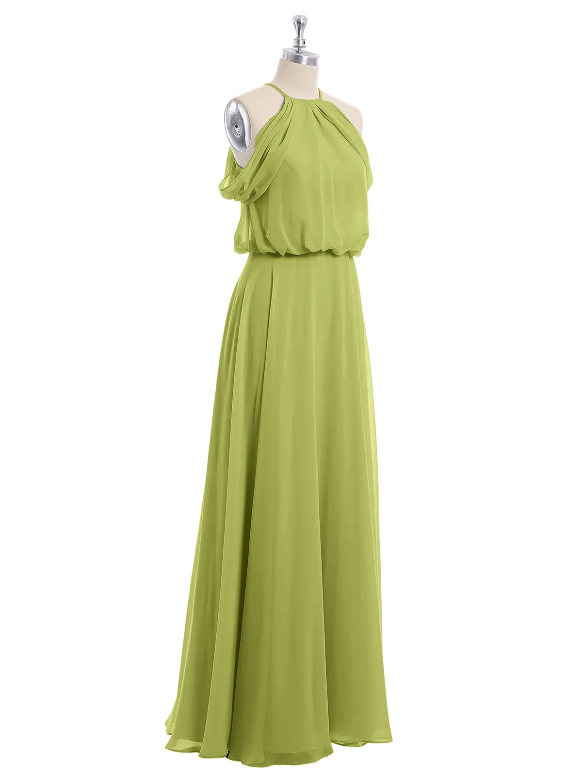 Halter Off the Shoulder Dress with blouson bodice Clover