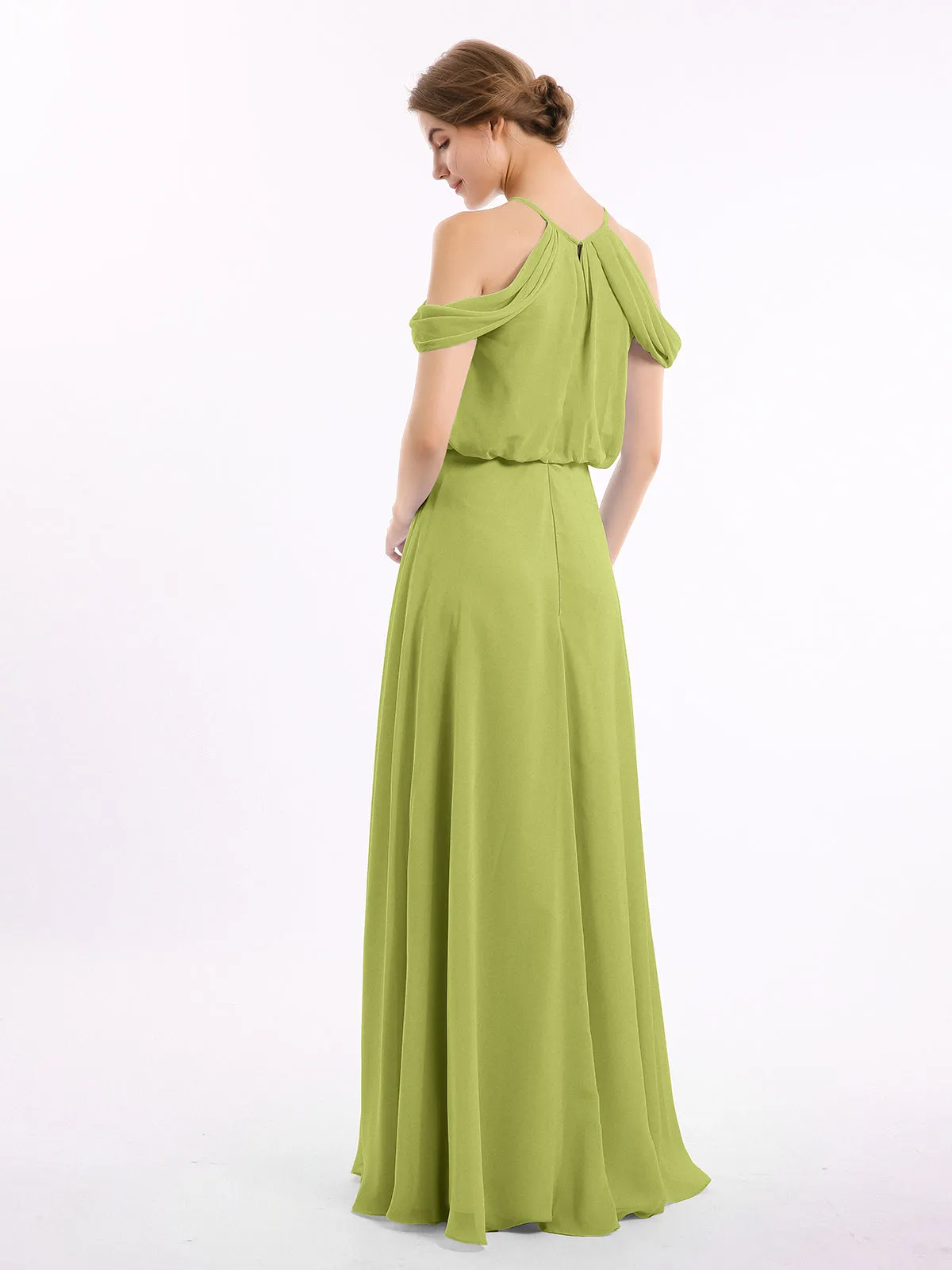 Halter Off the Shoulder Dress with blouson bodice Clover