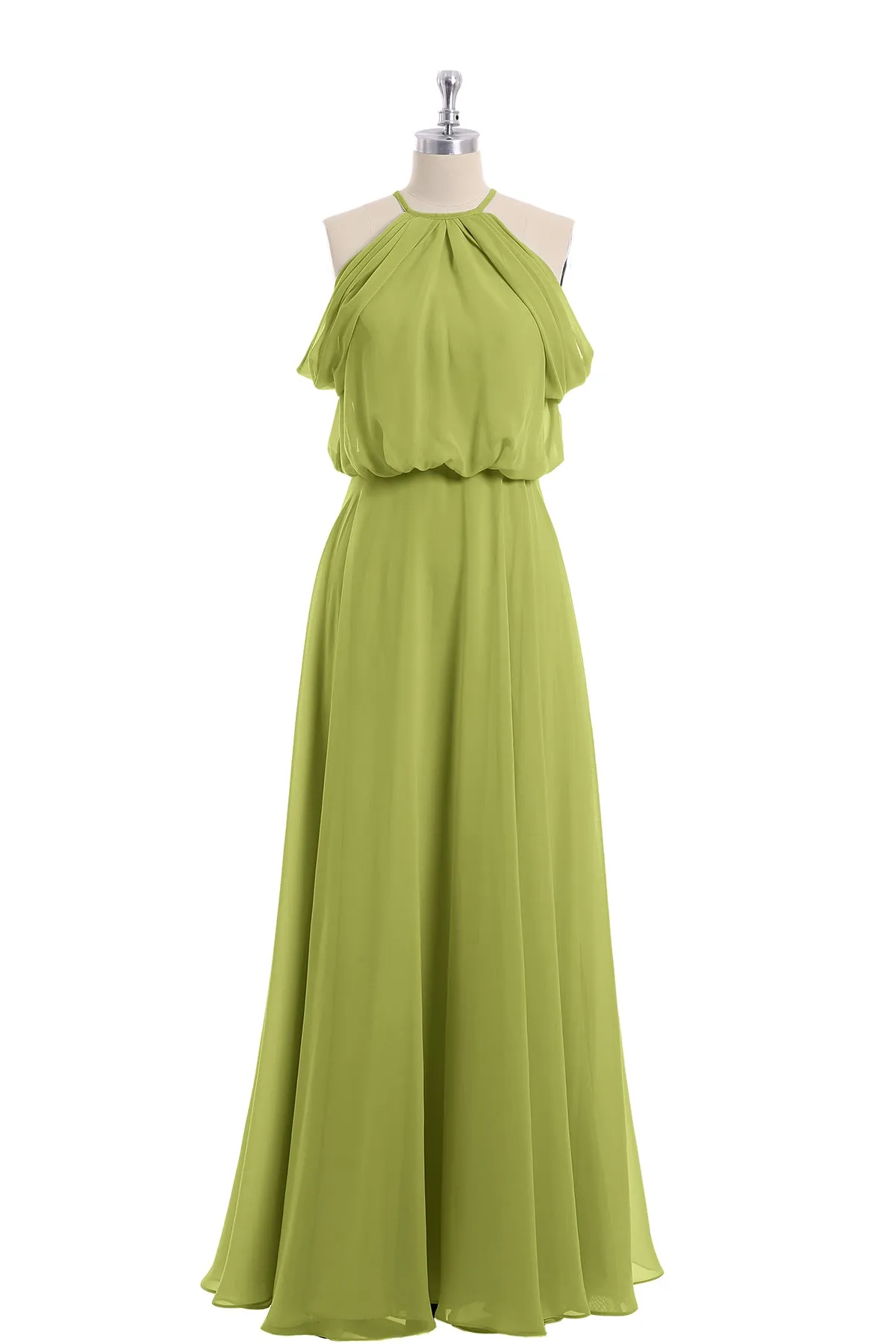 Halter Off the Shoulder Dress with blouson bodice Clover