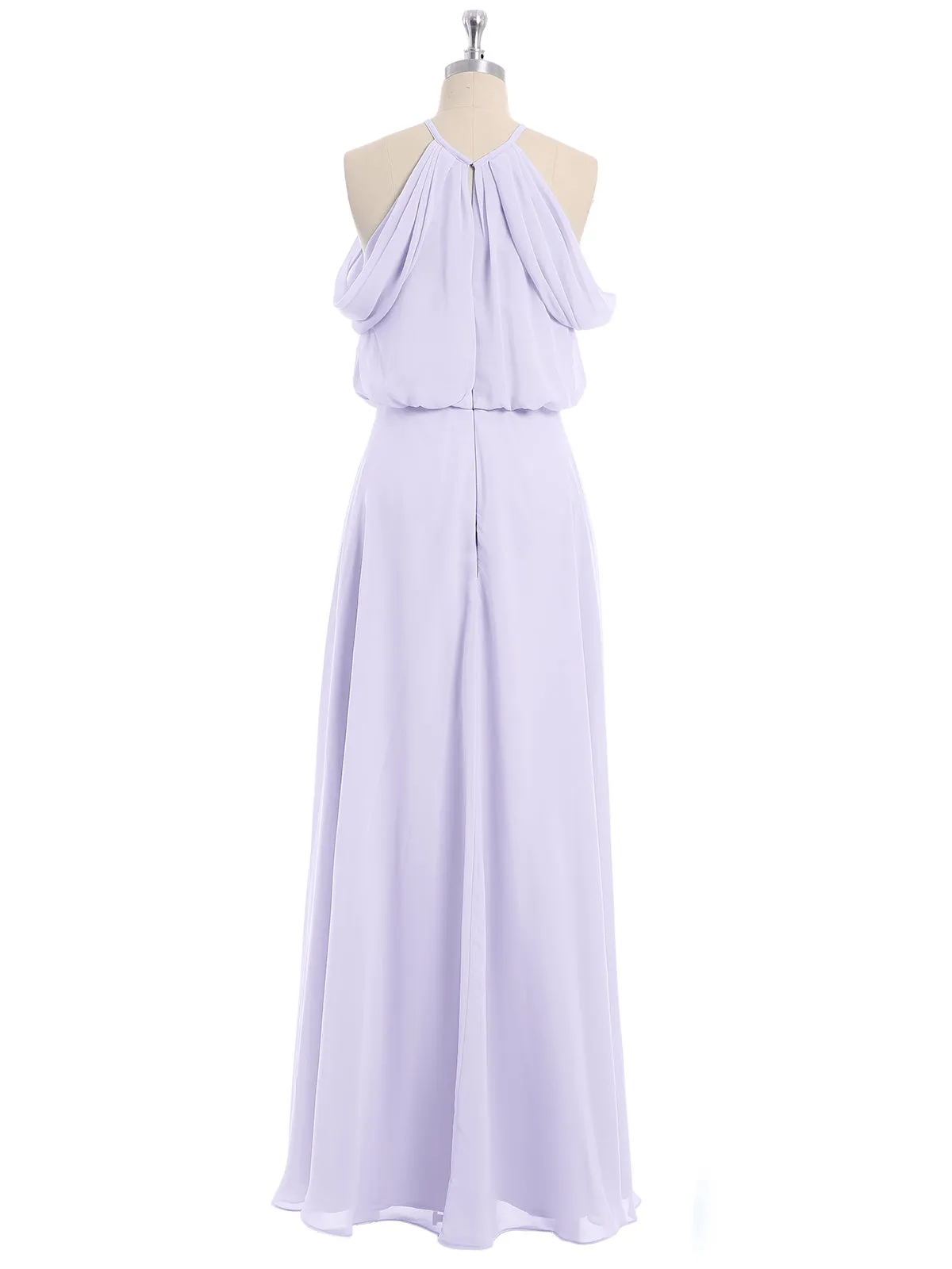 Halter Off the Shoulder Dress with blouson bodice Lilac Plus Size