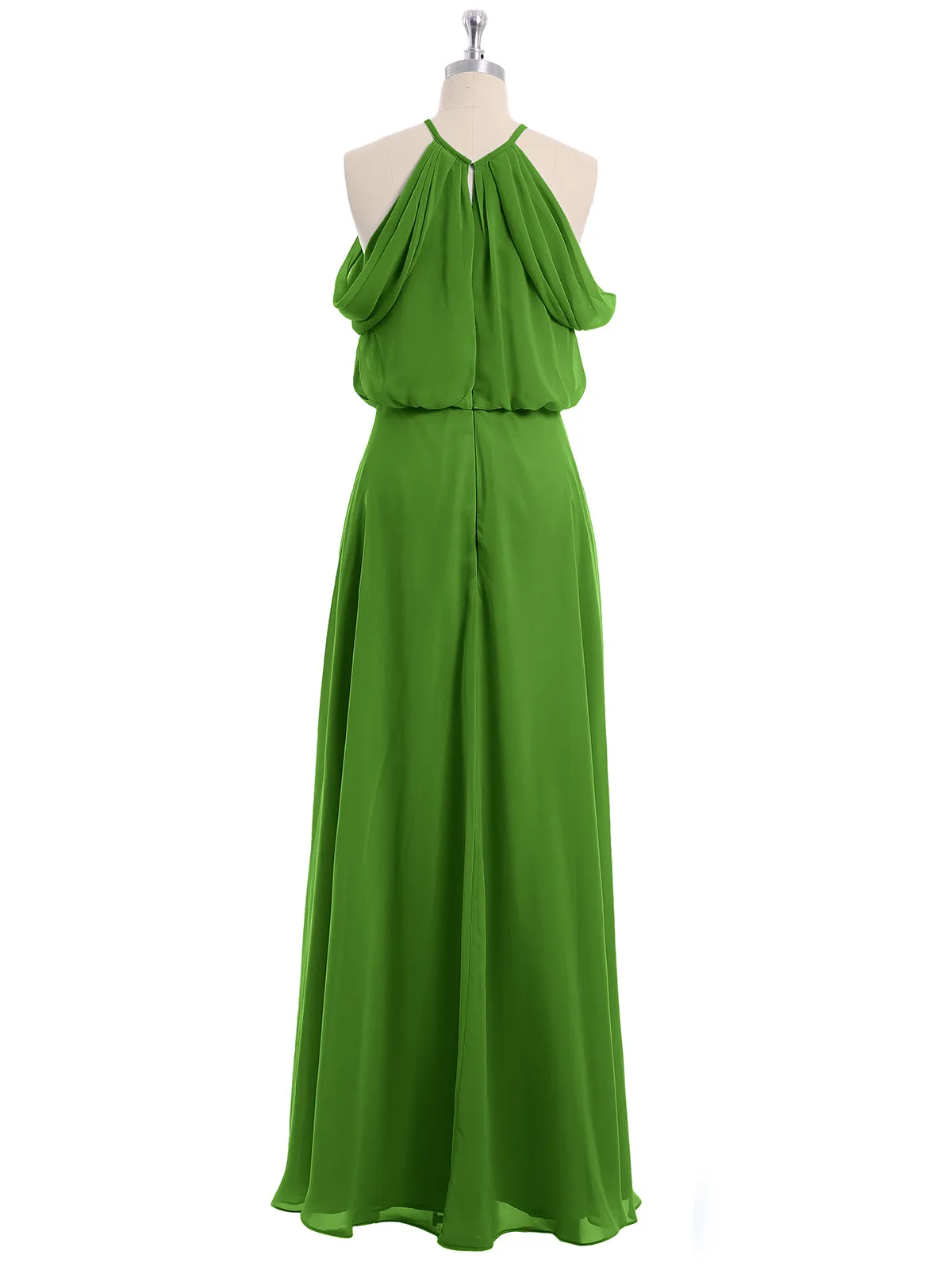 Halter Off the Shoulder Dress with blouson bodice Moss Plus Size