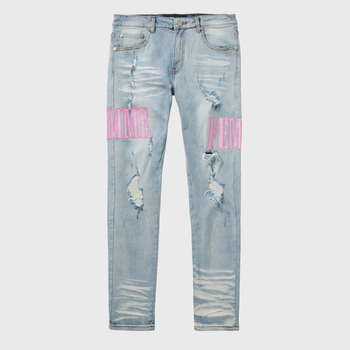 Homme   Femme "Letterman" Blue Denim w/Powder Pink
