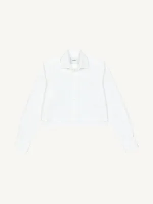 Iris poplin, white cropped shirt