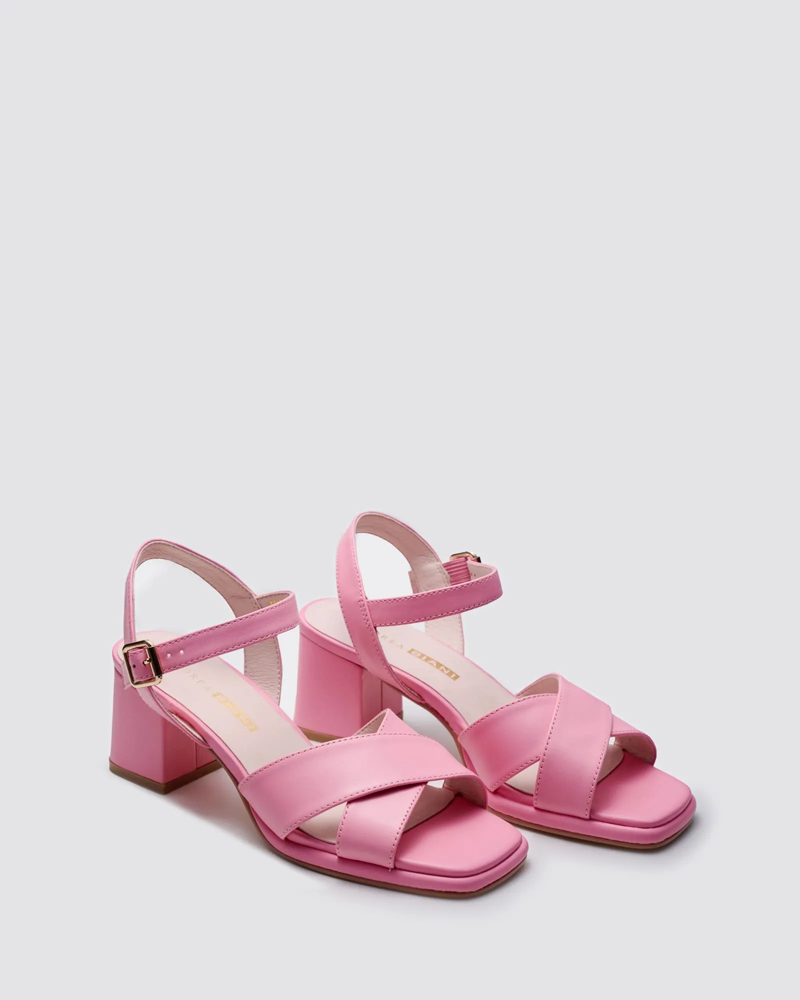 ISABELLA BLOCK HEELS PINK LEATHER