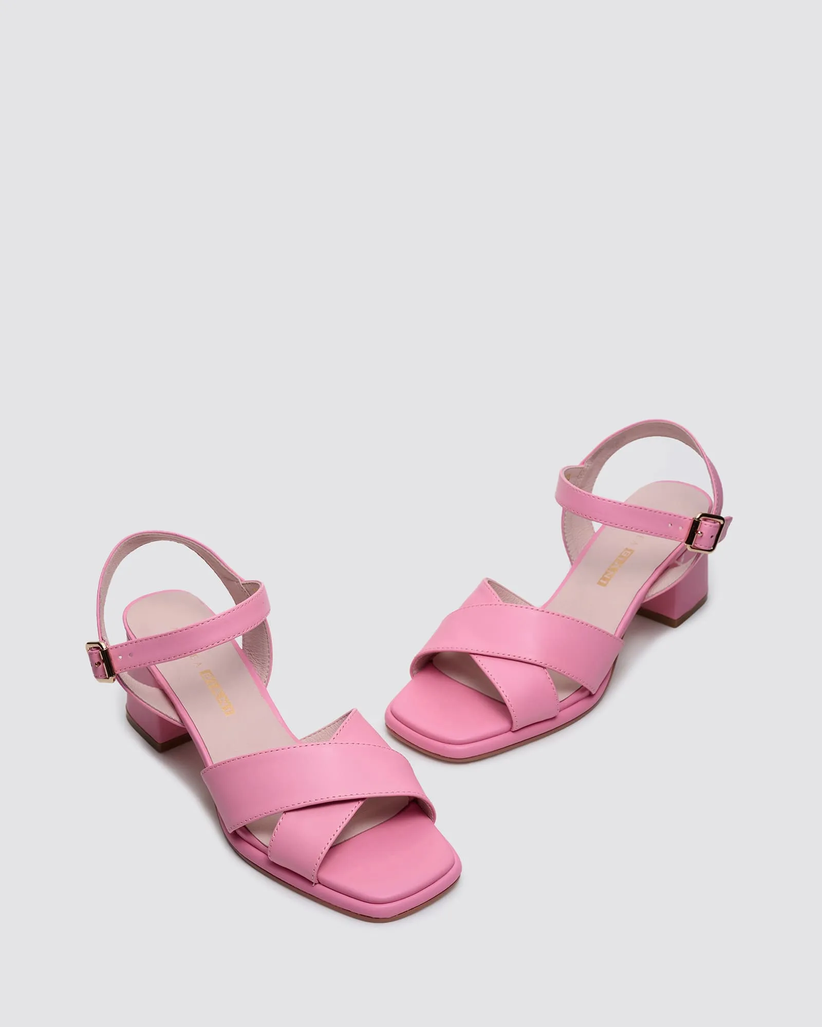 ISABELLA BLOCK HEELS PINK LEATHER