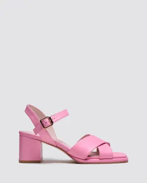 ISABELLA BLOCK HEELS PINK LEATHER