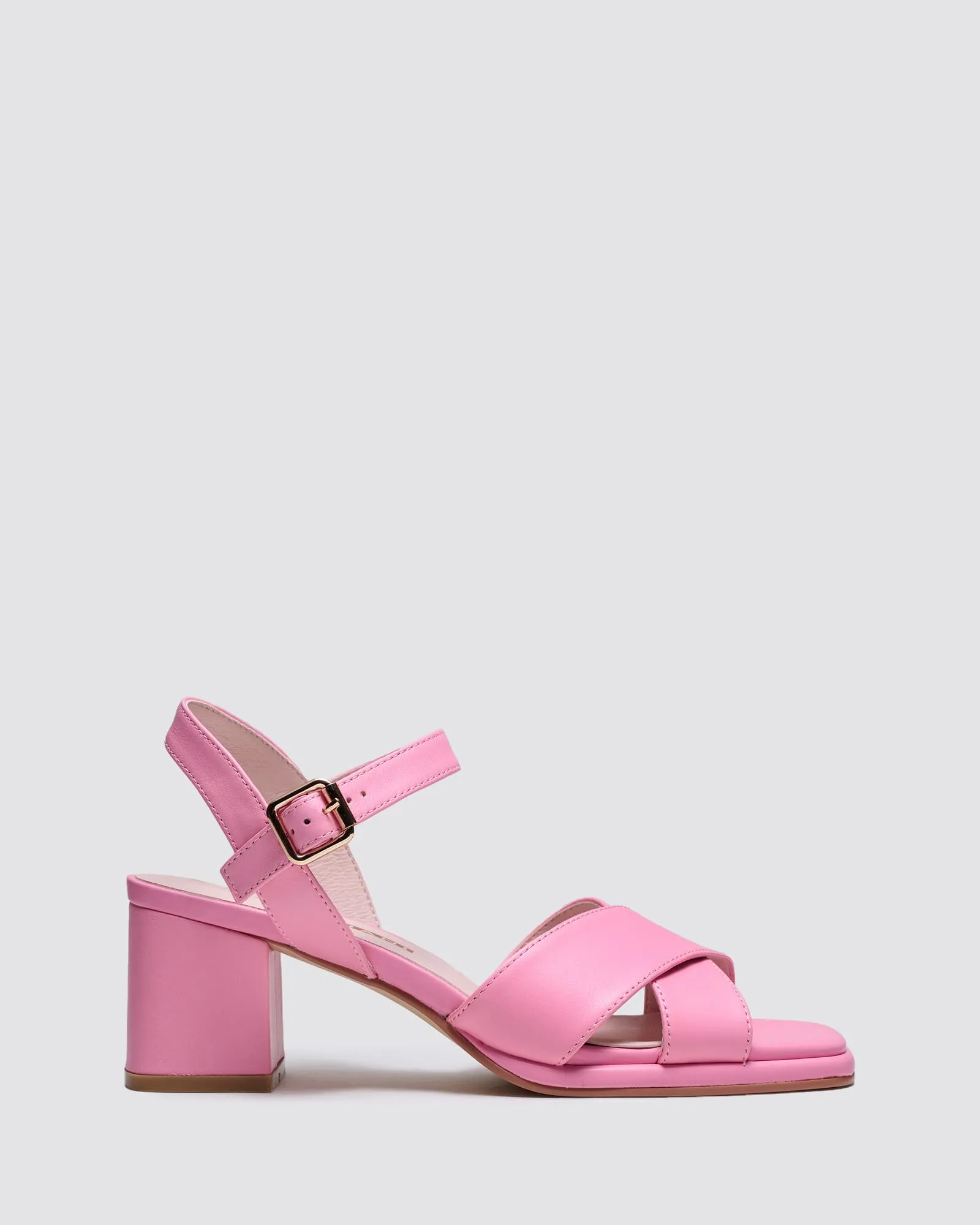 ISABELLA BLOCK HEELS PINK LEATHER