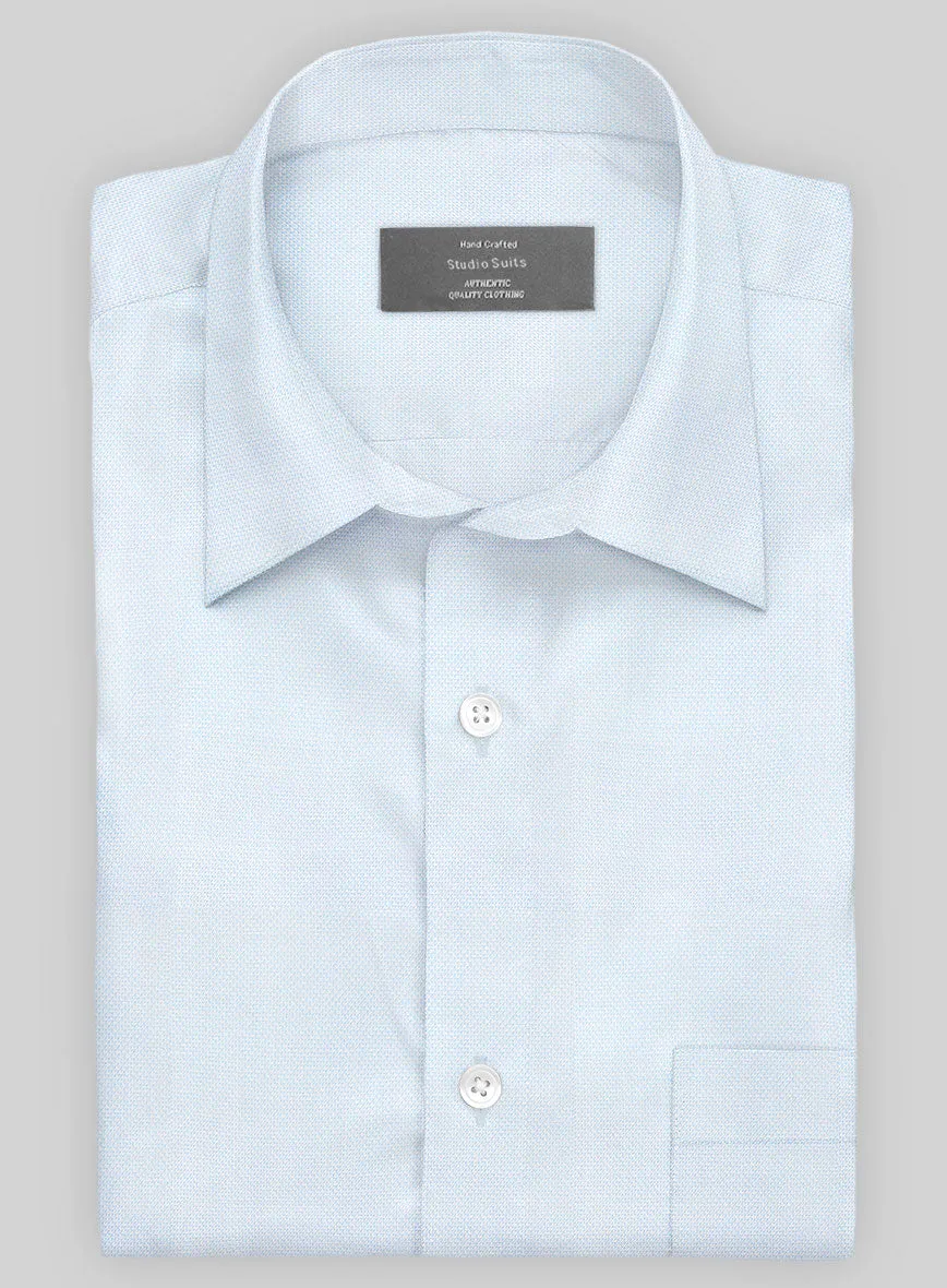 Italian Light Blue Sharkskin Shirt