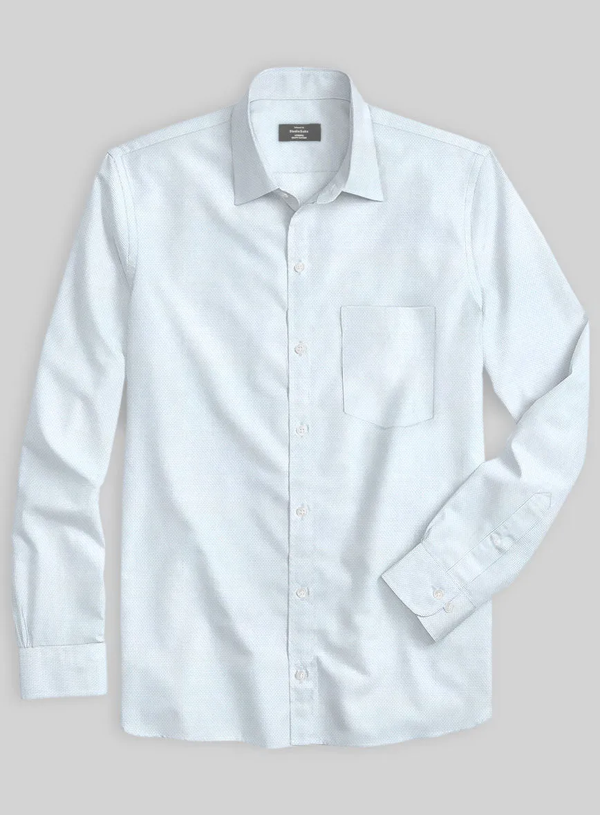 Italian Light Blue Sharkskin Shirt
