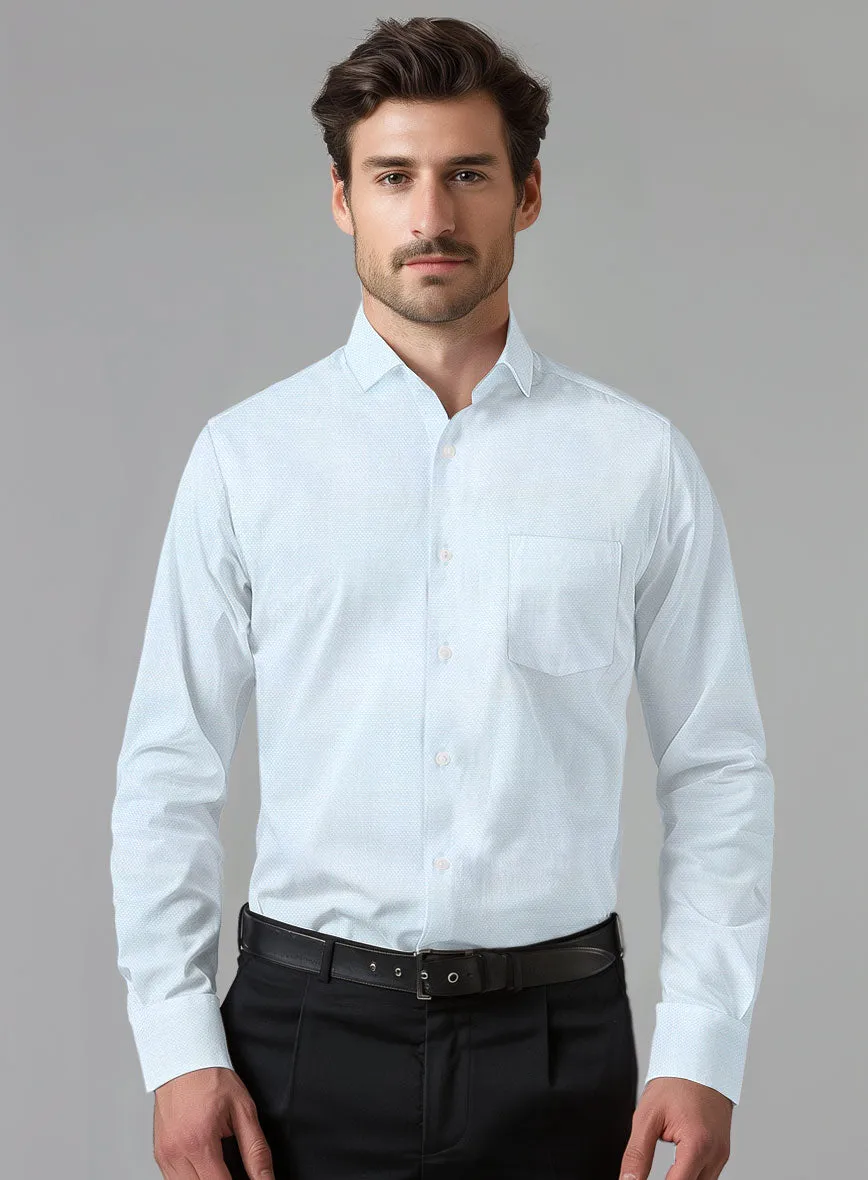 Italian Light Blue Sharkskin Shirt