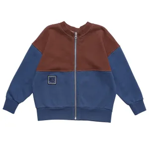 Jacket Zip Band Marron Night Blue